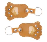 Abaodam 2pcs Pet Hair Keepsake Keychain Leather Paw Shaped Dog Cat Hair Memorial Key Ring Pendant Charm for Pet Remembrance Souvenir