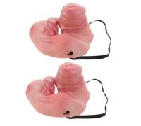 Abaodam 2pcs Pig Nose Mask Half Face Latex Party Costume Accessory Pink | Masquerade Event Prop, Adjustable Elastic Band, Breathable Fit, Whimsical Fun Style, Comfortable Wear