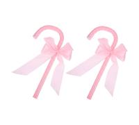 Abaodam 2Pcs Pink Bowknot Dance Canes for Jazz Performance and Stage Cosplay, Lightweight Decorative Walking Sticks for Halloween Party and Role-Playing Props