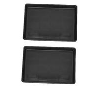 Abaodam 2pcs Plastic Pet Cage Poop Pan Tray 43.5x32.4x2.5cm Black Pet Potty Tray for Dog Cage Supplies Indoor Use