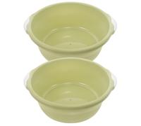 Abaodam 2pcs Plastic Wash Basins Green for Home and Bathroom Use, Household Simple Foot and Face Basin, Convenient to Use and Move, Environmental Protection, Medium Size