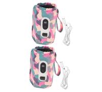 Abaodam 2pcs Portable Bottle Warmer Temperature Display Outdoor Insulated Bottle Pouch for Go Use Camouflage Design Data Cable Five Gears for Optimal Heat Retention
