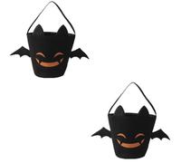 Abaodam 2pcs Portable Cotton Halloween Candy Bags with Large Capacity and Stylish Canvas Design, for Trick-or-treat and Carrying Sweet Treats, Decorative and Chic Halloween Random Color