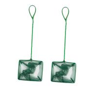 Abaodam 2pcs Portable Handheld Fishing Nets Green Compact Lightweight Catching Tool for Stream River Fishing