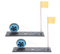 Abaodam 2pcs Portable Ice Fishing Rod Set with Automatic Float Ultralight Blue Winter Lure Fishing Poles for Outdoor Ice and Freshwater Angling