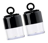 Abaodam 2pcs Portable Makeup Powder Container with Built-in Powder Puff and Airtight Lid 5g Travel Loose Box for Blusher and Prickly Heat Daily Use