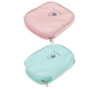 Abaodam 2pcs Portable Medicine Organizer Bag with Zipper, Lightweight Travel Nursing Pouch for Outdoor Hiking, Compact Medication Storage Case for Emergency and Daily Use