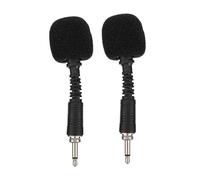Abaodam 2pcs Portable Noise Reduction Microphone with Threaded Plug for Live Streaming and Singing, Mini In-line Mic for Pc, Mobile, and Computer Recording, Black