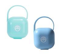 Abaodam 2pcs Portable Pacifier Holder Case for Silicone Pacifiers with Handle Easy to Clean for Infant and Mothers Dustproof and Drop Resistant Storage Box for Newborn Travel Color Style