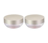 Abaodam 2pcs Portable Plastic Loose Powder Case Box with Elastic Net, Skin Friendly and Reusable Makeup Powder Container for DIY Tools and Daily Makeup