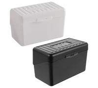 Abaodam 2pcs Portable Pp Index Card Organizer with Large Capacity Stable to Hold Business Cards or Office Compact Box for Living Room and Bathroom Desk Organizing