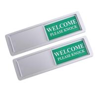 Abaodam 2pcs Privacy Sign Magnetic Slider Door Signs Aluminum with Magnetic Rubber Silver Slide to Change Occupied Vacant for Conference Room and Home