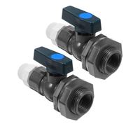 Abaodam 2pcs PVC Rain Barrel Spigot Adapter Kit with Valve Weather-Resistant Outdoor Water Hose Connector for Garden Hose Rainwater Diverter for Gutters and Downspouts