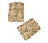 Abaodam 2pcs Rabbit Grass Mat Natural Woven Hay Bed for Small Animals Like Hamsters Guinea Pigs Rabbit Cage Pet Sleeping Toy