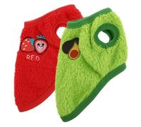 Abaodam 2pcs Rabbit Warm Vest Set for Small Pets Wear-Resistant Bunny Clothes in Avocado Green Strawberry Color XS Size Rabbit Apparel Suitable for Indoor Use