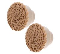 Abaodam 2pcs Rattan Dresser Knobs Wooden Drawer Knobs Round Mushroom Pull Handle for Home Decor and Office Creative Farmhouse Vintage Modern Style