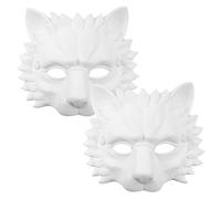 Abaodam 2pcs Realistic 3d Lion Style Masks for Halloween and Masquerade, Comfortable Pu Material with Eye Holes, for Balls and Birthdays