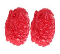 Abaodam 2Pcs Realistic Fake Human Brains Halloween Props Scary Organ Decorations for Parties Haunted Houses and April Fool Pranks Horror Ambiance for Halloween
