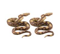 Abaodam 2pcs Realistic Fake Snake PVC Animal Figurines for Educational Science Activities Simulation Reptile Figures for Home School Museum Learning and Pranks