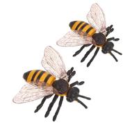 Abaodam 2pcs Realistic Honeybee Figurines Plastic Insect Figures for Science Education and Garden Party Decoration