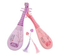 Abaodam 2pcs Realistic Pipa Musical Instrument for Sound and Light Features Ancient Style Montessori for Early Music Education and Family Interaction in Purple and Pink