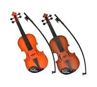 Abaodam 2pcs Realistic Violin Toy for Boys and Girls Adjustable Strings Music Instrument for Early Music Education Delicate Simulated Violin Model for Toddlers and Beginners