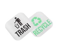 Abaodam 2pcs Recycle Bin List Magnets for Garbage Cans and Metal Bins Universal Symbol Recognition and Magnetic Attachment, Stainless Steel Waste Sorting Signs for Offices and Outdoor Use