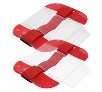 Abaodam 2pcs Red Arm Id Card Holders with Sturdy PVC and Nylon Material, Adjustable Armband, Light in Weight, for Workers and Security Staff Badge Protection