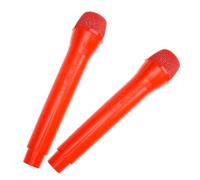 Abaodam 2pcs Red Fake Microphone Prop Pretend Mic for Party Cosplay Performance Stage Plaything