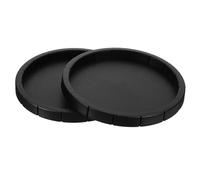 Abaodam 2Pcs Reptile Food Bowl and Drinking Dish Set Crawler Bowl for Pets Sturdy Plastic Black for Terrarium and Reptile Habitats