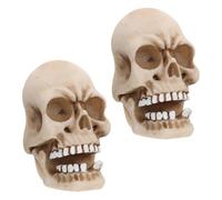 Abaodam 2pcs Resin Skull Cable Holder for USB and Charging Cables, Wall Hanging Cord Organizer with Key Storage, Lightweight and Easy to Store for Indoor and Outdoor Use
