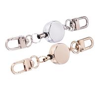 Abaodam 2pcs Retractable Badge Holder Key Chains with Alloy Material, Good Resilience and Flexibility, Suitable for Sports and Daily Life Use, Multi-function Flexible Key Chain Id Card