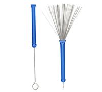 Abaodam 2Pcs Retractable Wire Drum Brush Steel Drum Brushes for Jazz Cajon Durable Long Handle Design for Enhanced Performance and Gentle Sound Production