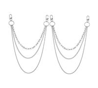 Abaodam 2Pcs Retro Silver Metal Waist Chains for Dress Women Alloy Body Belts with Tassels Fashion Waistbands Matching Various Outfits