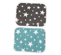 Abaodam 2Pcs Reusable Washable Pet Cage Liners for Small Pets Soft Training Mats for Hamsters and Guinea Pigs Lightweight Comfortable Crate Liners with Cute Green and Gray Star Patterns