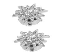 Abaodam 2pcs Rhinestone Embellished Button Clips Star Shape Metal Hexagram Design Sparkly Jewelry for Women Blouses and Men Suits Fit Metal Accessories