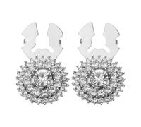 Abaodam 2pcs Rhinestone round Cufflinks for Women and Men Crystal Shirt Button Covers Elegant Sleeve Button Accessories for Blouse Jacket and Dress Shirt Collar