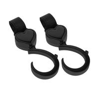 Abaodam 2pcs Rotatable Heart Shape Stroller Hooks with Rotation for Bags Buggy Clips Pram Accessories Skin-Friendly Smooth Finish Easy Installation for Shopping and Travel