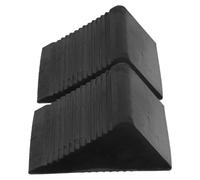 Abaodam 2Pcs Rubber Wheel Chocks Motorcycle Wheel Chock for Rvs and Trailers Black Triangular Anti-Slip Preventing Vehicle Rollback Parking Lots Use