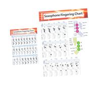 Abaodam 2pcs Saxophone Fingering Charts for Beginners and Experienced Players, Easy-to-read Quick Reference on Coated White Paper, Music Chords Poster for Practice and Learning