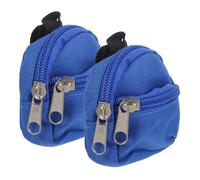 Abaodam 2pcs Scale Miniature Doll Backpack Props with Functional Zippers Realistic Pockets Blue Dollhouse School Bag Accessories for Collectors and Doll Scenes Decoration
