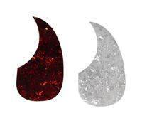 Abaodam 2pcs Self-adhesive Acoustic Guitar Pickguards for Folk Guitars Creative Decorative Protective Scratch-resistant Stickers in White and Dark Brown Tortoise Shell