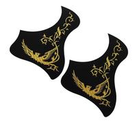 Abaodam 2pcs Self-adhesive Guitar Sticker Anti-scratching Pickguard Protective Decal Bird Mythical Shape Gold Guitar Protector Decal