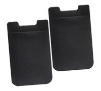 Abaodam 2pcs Self-Adhesive Phone Wallet Card Holders Pouches for Mobile Phones Strong Attachment for Bus and Bank Cards Removal Comfortable Touch Black