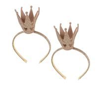 Abaodam 2pcs Shiny Crown Hair Band for Lightweight Princess Tiara Headband with Hollow Heart Design Comfortable Queen Birthday Party Accessory for Roleplay and Celebration