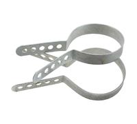 Abaodam 2pcs Silencer Hanger Clip Bracket for 50cc 80cc Two-Stroke Bikes, Universal Exhaust Mounting Hardware, Silver Mini Motorcycle Exhaust Clamp for Racing and Scooter Systems