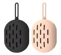 Abaodam 2pcs Silicone Makeup Puff Case Compact Design Makeup Sponge Storage Bag Keep Sponge Dry Khaki Black Travel Cosmetic Holder