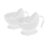 Abaodam 2Pcs Silicone Seniors Bowl with Suction Base Anti-Slip Disabled People Tableware for Elderly Lightweight Adaptive Dining Bowls for Independent Eating and Spill Prevention