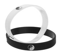 Abaodam 2pcs Silicone Tai Chi Wristbands Yin Yang Bracelets for Couples and Friends Soft Comfortable Fitness Bands for Sports and Street Dance Matching Bracelets for Long Distance