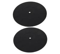 Abaodam 2pcs Silicone Turntable Mat Record Platter Pad for Vinyl Player Turntable Mat Replacement Slipmats for Vinyl Record Player